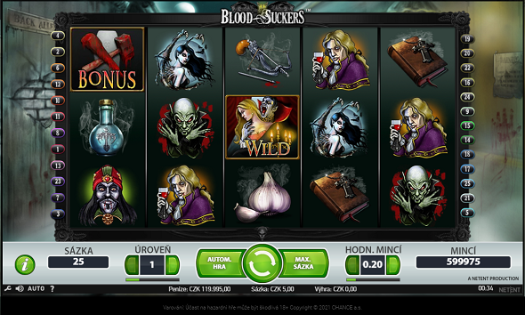 Online hrací automat Blood Suckers v online casinu Chance Vegas