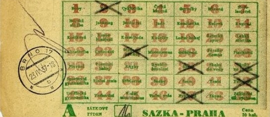Tiket Sportky z roku 1957
