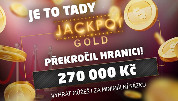 Synottip gold jackpot 270 000 Kč