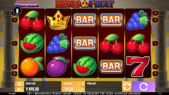Výherní automat King's Fruit s registračním bonusem zdarma