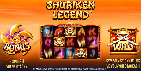 Zahrajte si FREE spiny na Shuriken Legend v online casinu Merkur
