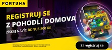 Registruj se z pohodlí domova a získej bonus 800 Kč u Fortuny