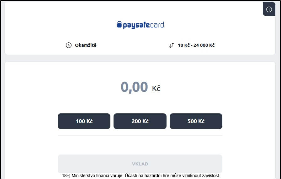 Jak probíhá Paysafecard casino vklad?