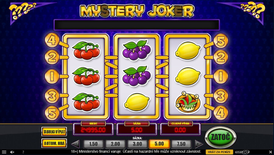 Zahrajte si výherní automat Mystery Joker