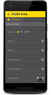 Fortuna registrace mobil