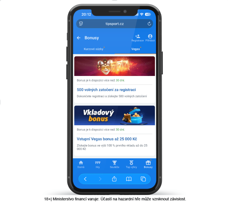 Registrační bonusy v&nbsp;online casinu Tipsport