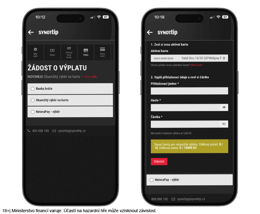 SYNOT TIP výběr – dostupné metody