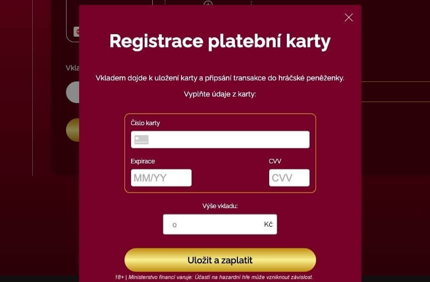 Online casino platební karta
