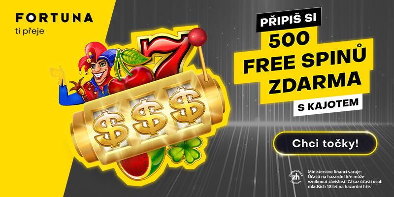 500 free spinů do Kajot her