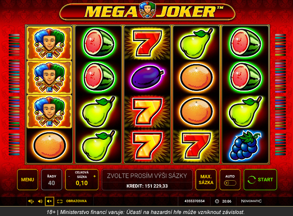 Automat Mega Joker v online casinu SYNOT TIP ZDE