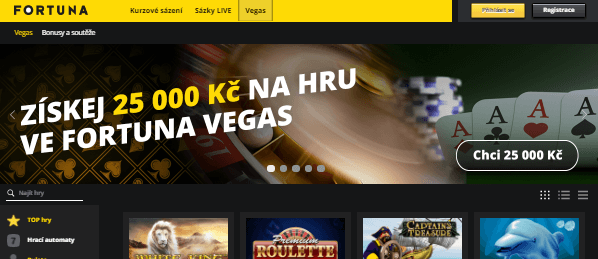 Casino Fortuna Vegas návod na registraci