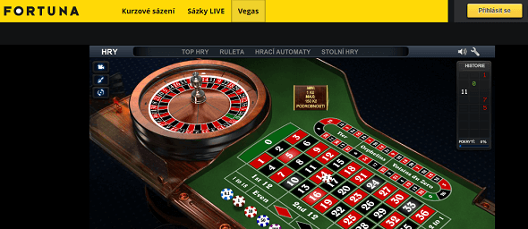 Online ruleta v kasinu Fortuna Vegas casino