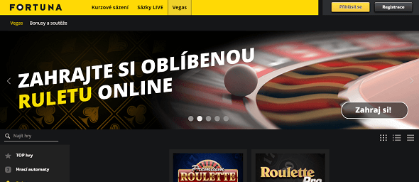 Online ruleta ve Fortuna casinu