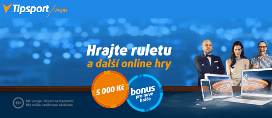 Online casino Tipsport Vegas s bonusem až 5.000 Kč