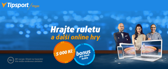 Online casino Tipsport Vegas s bonusem až 5.000 Kč