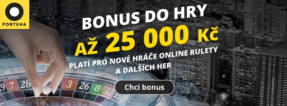 Online casino Fortuna Vegas - bonus 25 000 Kč na hrací automaty a online ruletu