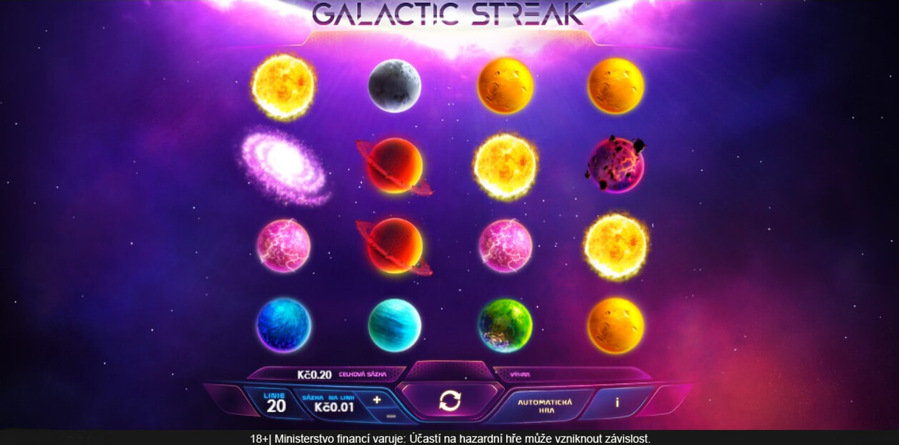Výherní automat Galactic Streak od Playtech