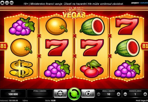 Multi Vegas 81 je dlouhodobě nejoblíbenější automat od Kajotu