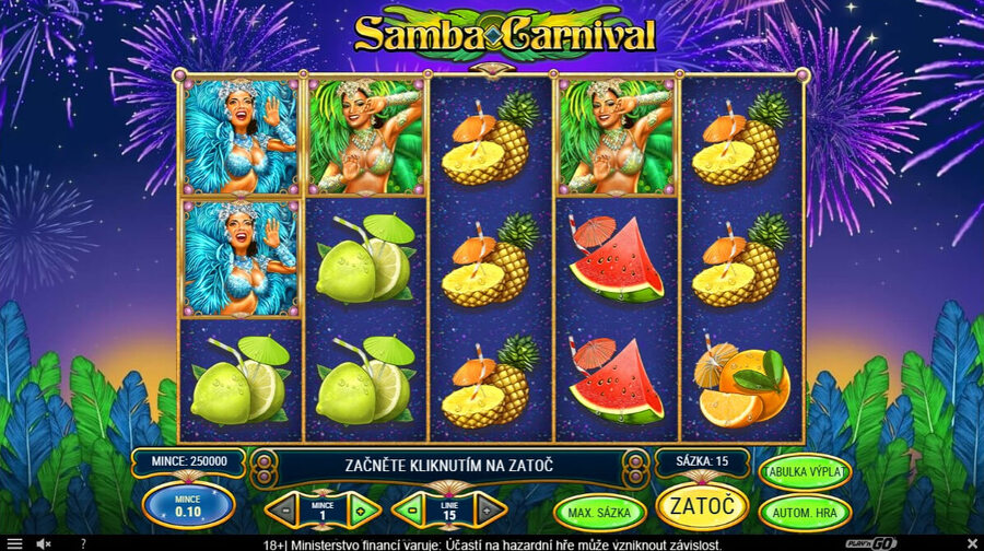 Samba Carnival od výrobce Playn GO