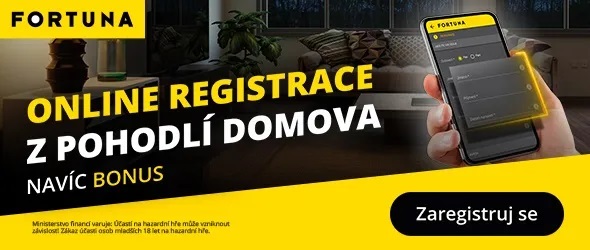 Online registrace u Fortuny - přes mobil