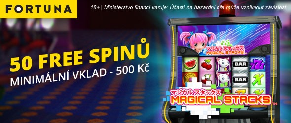 50 free spinů můžete využít na online hrací automat Magical Stacks