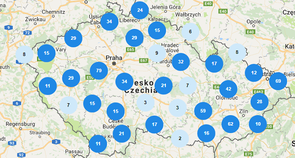 Mapa Tipsport poboček