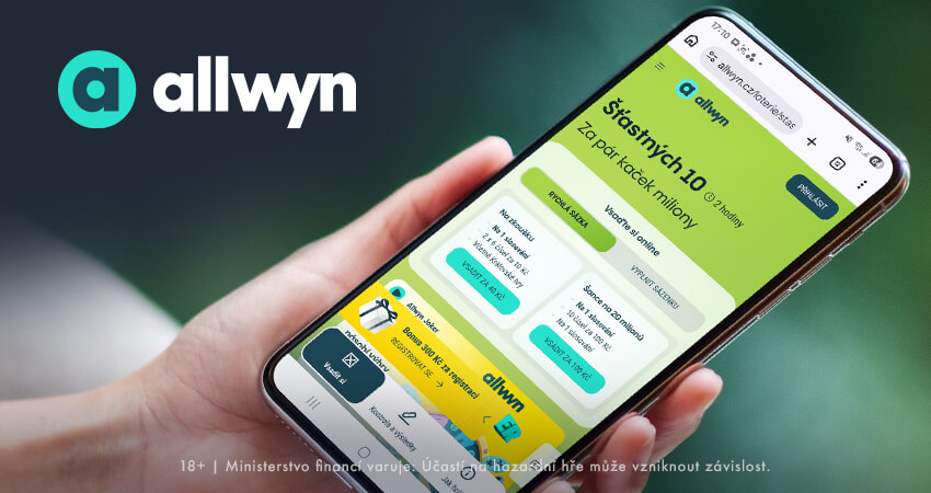 Loterii Šťastných 10 si vsadíte pohodlně online přímo u&nbsp;Allwynu.