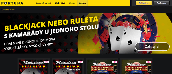 Fortuna spouští casino s blackjackem a ruletou!