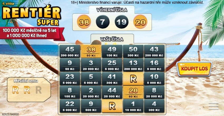 Setřete si online los Super Rentiér.
