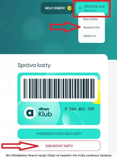 Jak zablokovat Allwyn kartu