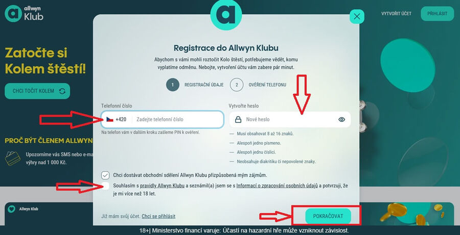 Postup získání Allwyn karty online