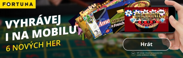 Vyhrávej i na mobilu v online casinu Fortuna Vegas