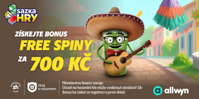 Za registraci získáte v&nbsp;online casinu Sazka Hry vstupní bonus 300&nbsp;Kč a&nbsp;700 free spinů