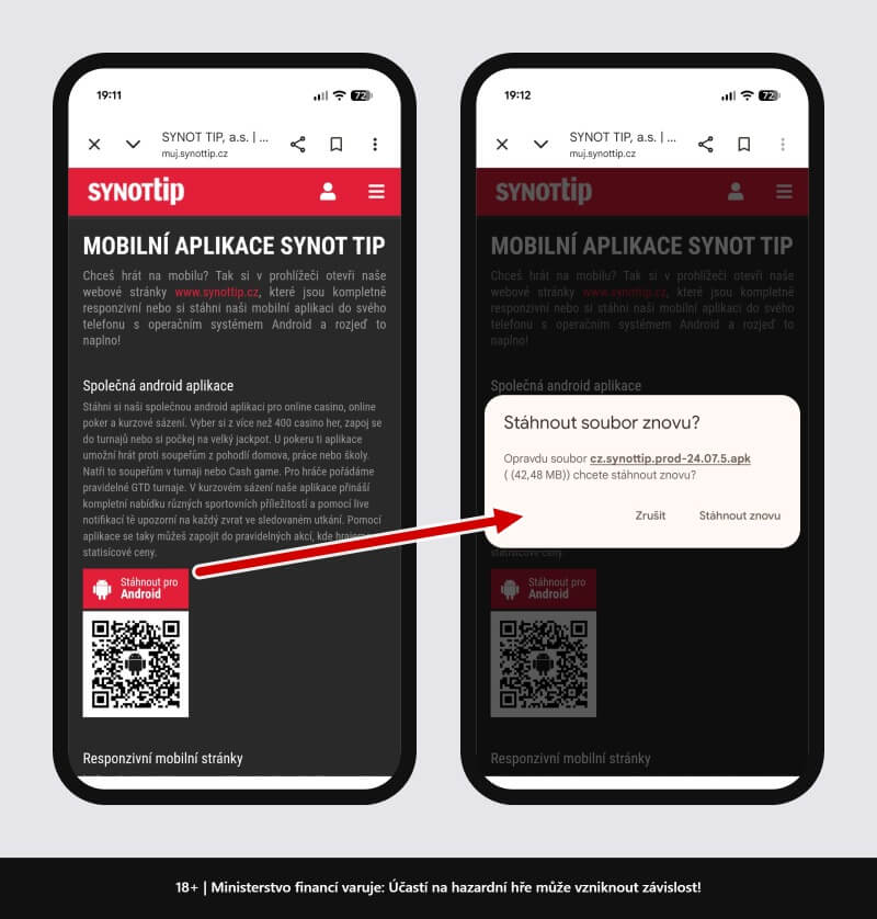 Jak stáhnout SYNOT TIP aplikaci pro Android