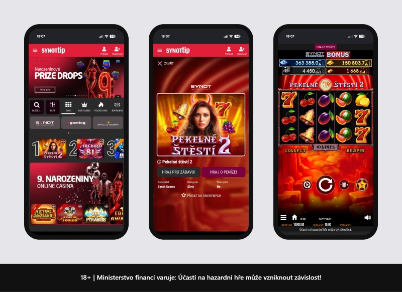 SYNOT TIP casino na mobilu přihlášení