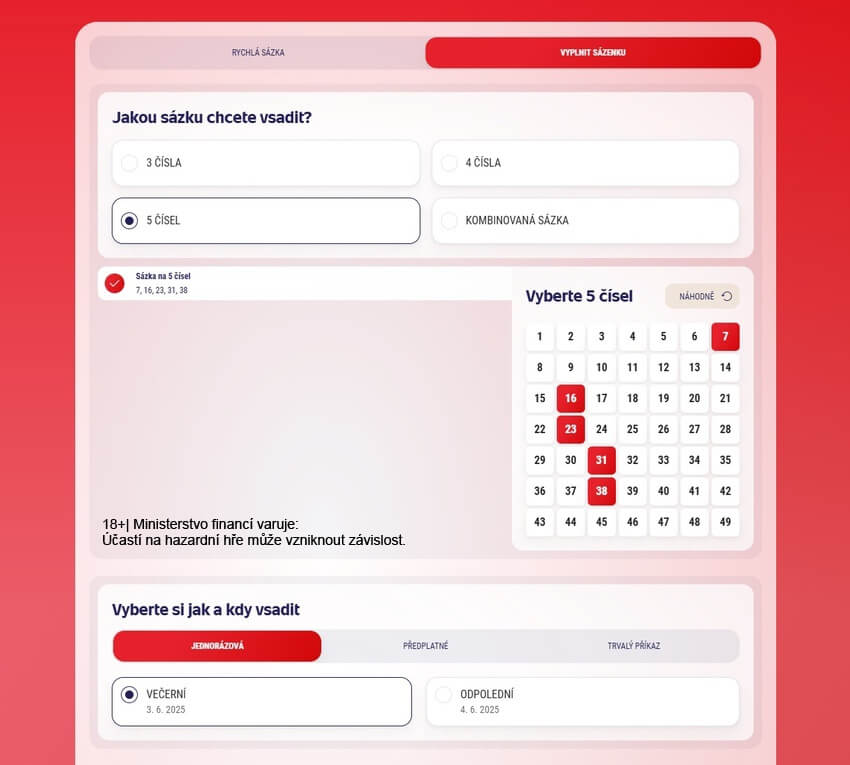 Vyplnit si můžete tiket Kasičky přesně podle sebe.