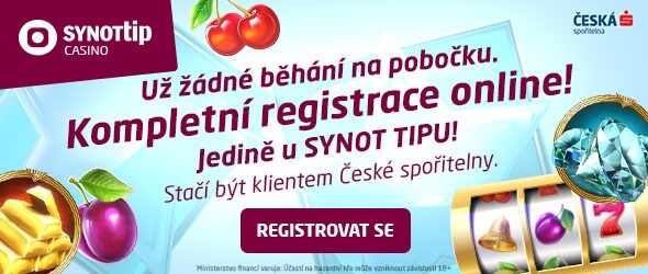 Ověřte se online v casinu SynotTip přes Českou spořitelnu