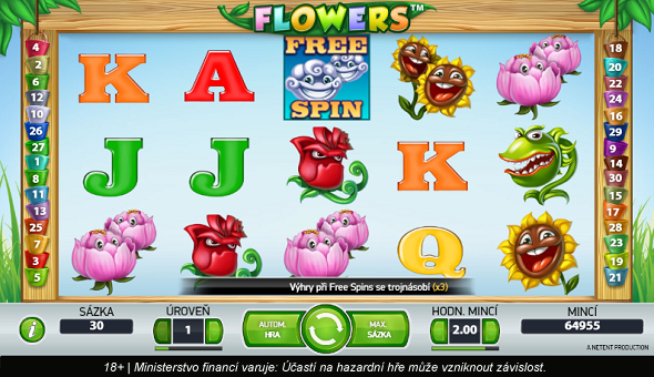 Hrací automat Flowers v online casinu Chance Vegas zdarma