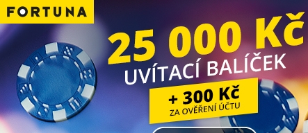 Online casino Fortuna - 300 Kč za ověření účtu a bonus 25 000 Kč (590x250)