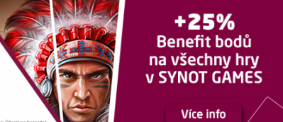 Získejte dnes benefit body v SYNOTtip casinu