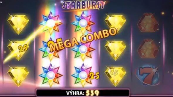 Mega combo na automatu Starburst