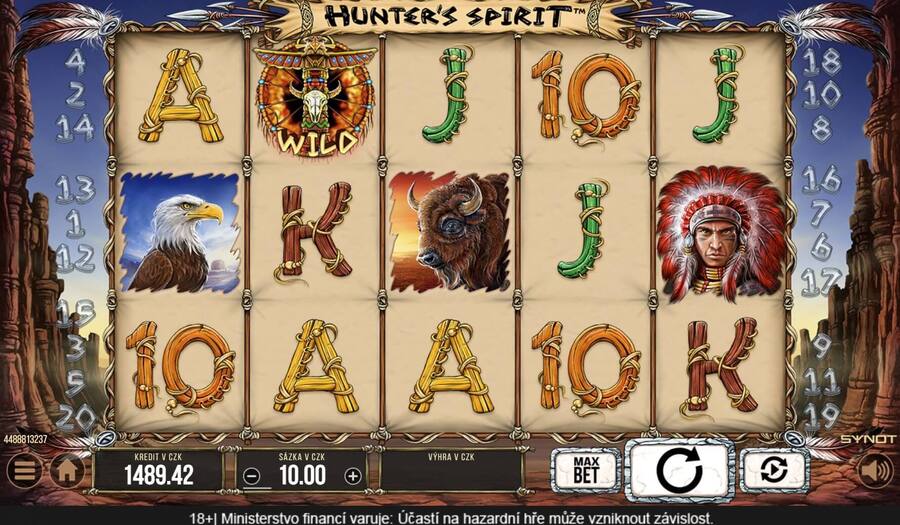 Hrací automat Hunters Spirit s bonusem ZDARMA