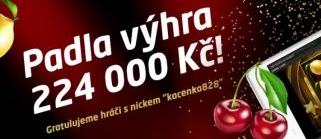 Výhra 224 000 v SYNOTtip Casinu na automatu Fruit Awards