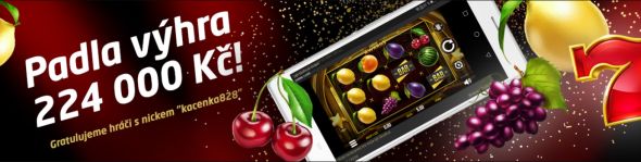 Výhra 224 000 v SYNOTtip Casinu na automatu Fruit Awards