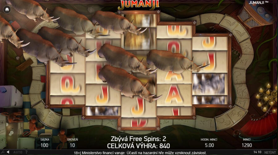 Bonusová funkce na automatu Jumanji