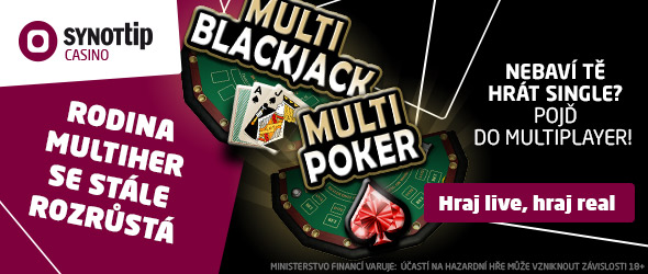 Zahrajte si nové multihry v SYNOTtip casinu