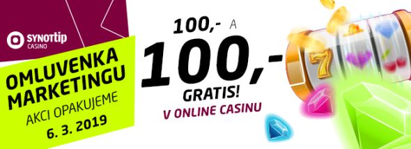 Akce o 100 Kč v SYNOTtip casinu