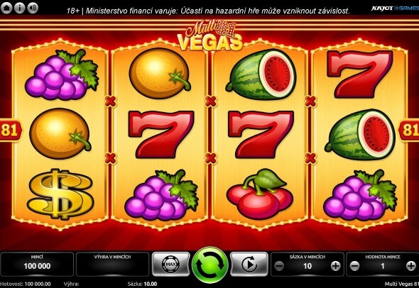 Hrajte Multi Vegas 81 u SYNOT TIPu, kde získáte registrační bonus zdarma