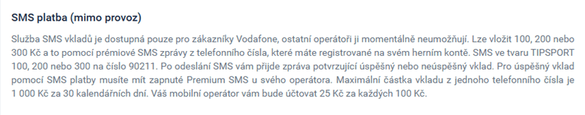SMS platby u&nbsp;Tipsportu