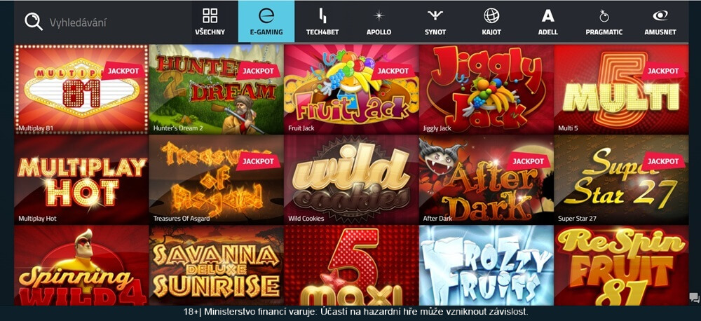 U Betoru máte na výběr z řady automatů včetně několika exkluzivních od e-gaming